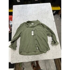 Alpine Design Womens XL Corduroy Button Down Shirt Olive Haze Green ADW24301 NWT